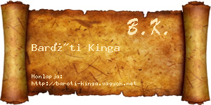 Baróti Kinga névjegykártya